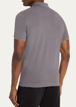 MonclerMen's Cotton Leather-Logo Polo Shirt