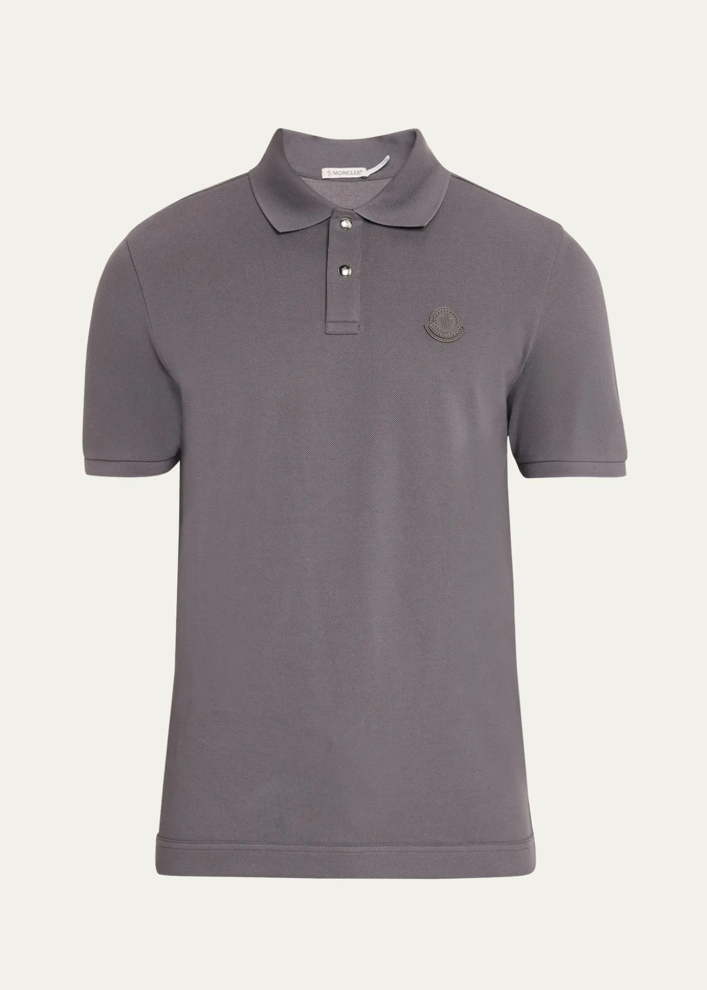 MonclerMen's Cotton Leather-Logo Polo Shirt