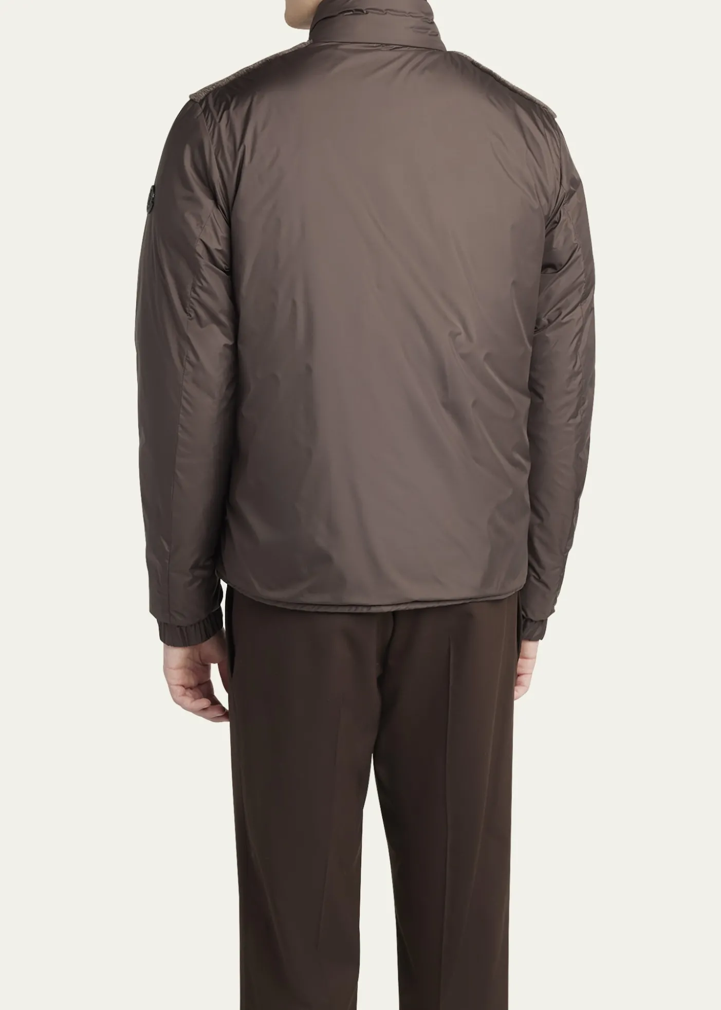 MonclerMen's Edit Dark Brown Teddy Fleece and Padded Reversible Livra Jacket
