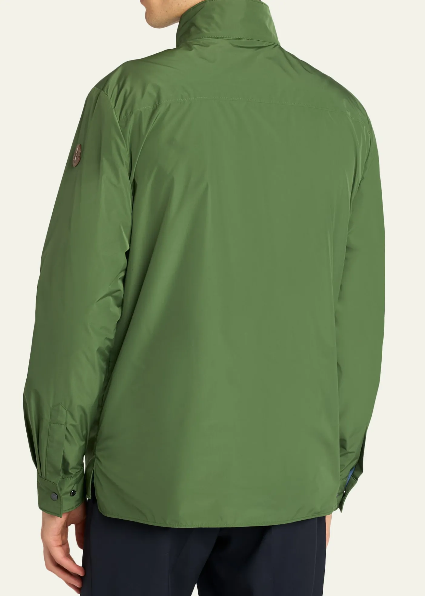 MonclerMen's Lascax Polyester Shirt Jacket with Leather Logo