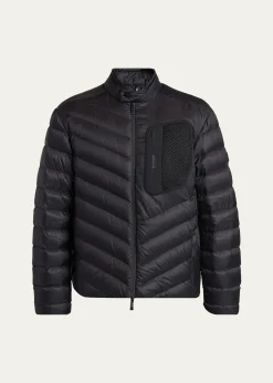 MonclerMen's Mackinac Diagonal-Quilted Down Biker Jacket