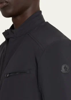 MonclerMen's Matte Band Collar Full-Zip Jacket