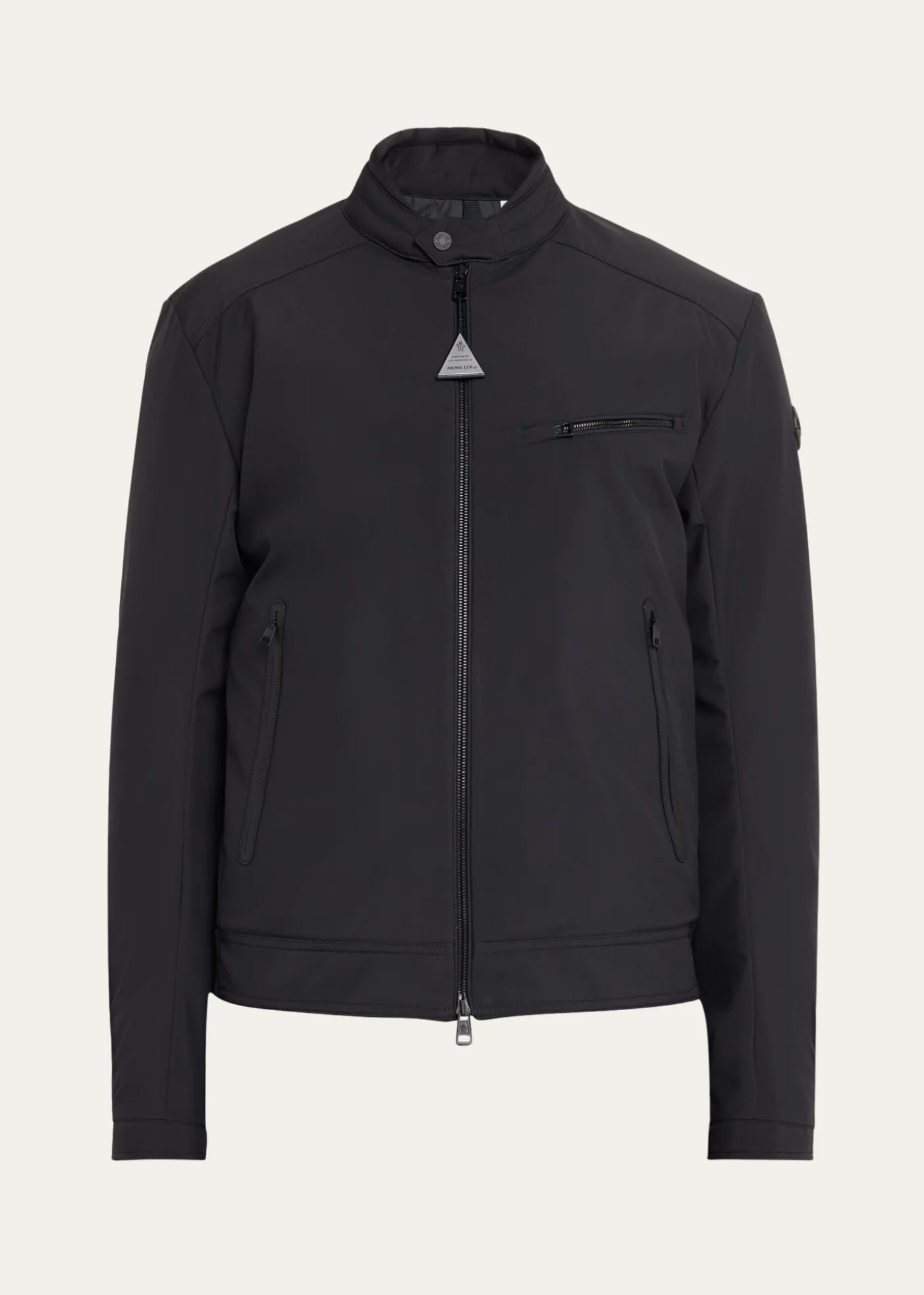 MonclerMen's Matte Band Collar Full-Zip Jacket