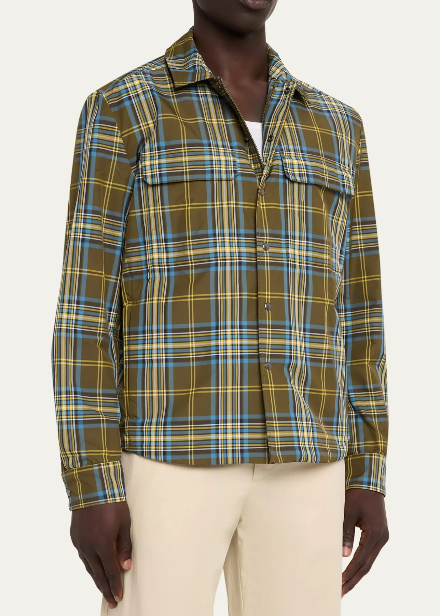 MonclerMen's Monogram Checked Nylon Shirt Jacket