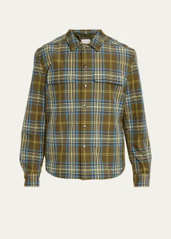 MonclerMen's Monogram Checked Nylon Shirt Jacket