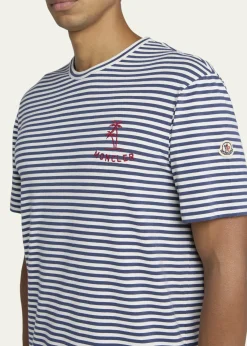 MonclerMen's Palm Logo Striped Short-Sleeve T-Shirt