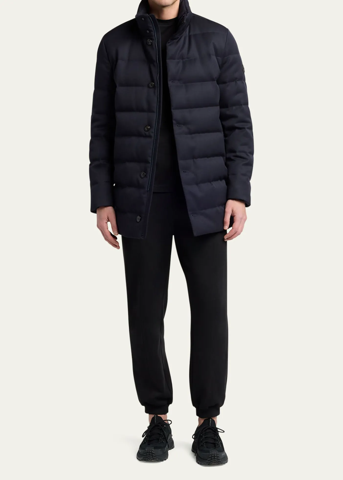 MonclerMen's Quilted Down Long Parka with Hood