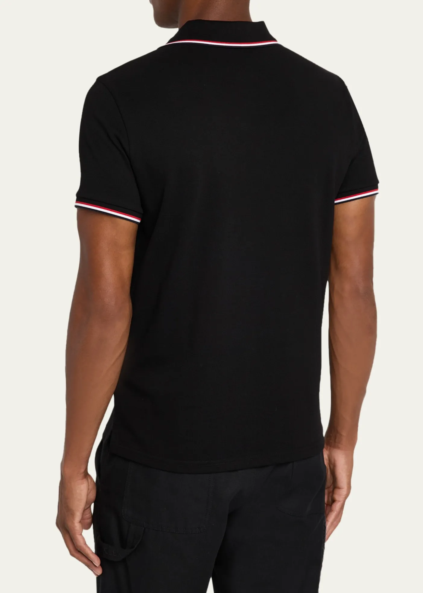 MonclerMen's Short Sleeve Polo with Contrast Sleeves