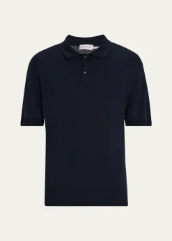 MonclerMen's Silk and Linen Knit Polo Shirt