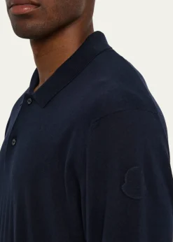 MonclerMen's Silk and Linen Knit Polo Shirt
