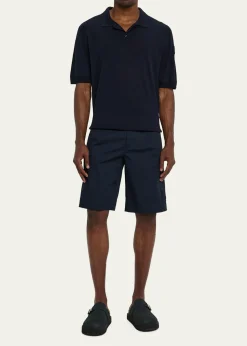 MonclerMen's Silk and Linen Knit Polo Shirt