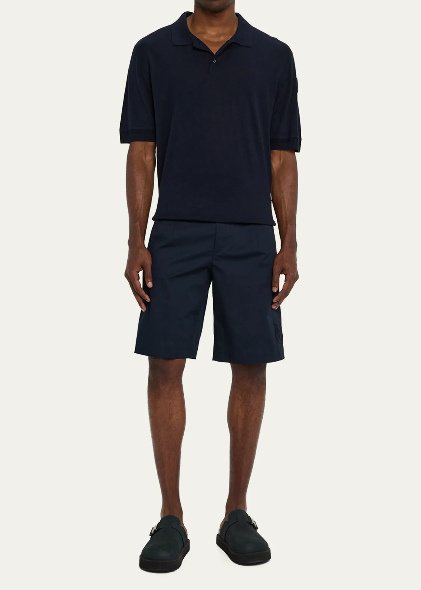 MonclerMen's Silk and Linen Knit Polo Shirt