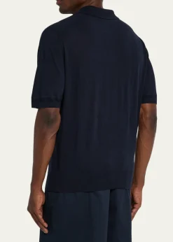MonclerMen's Silk and Linen Knit Polo Shirt