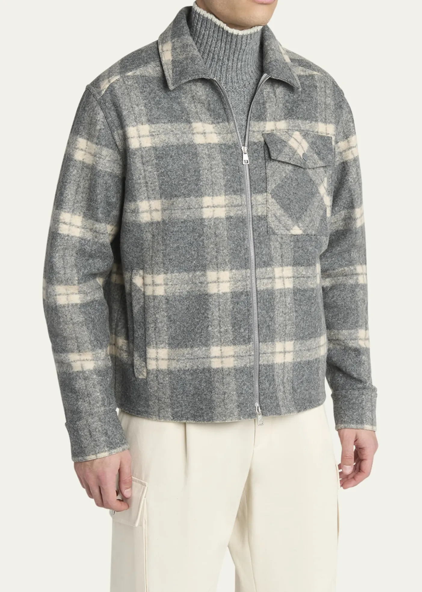 MonclerMen's Tartan Full-Zip Shirt Jacket