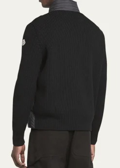 MonclerMen's Wool Knit Padded Jacket With Hood