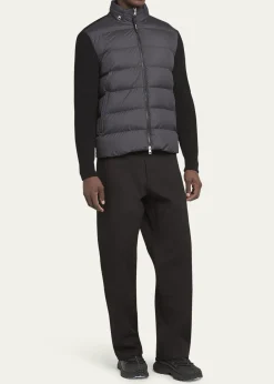 MonclerMen's Wool Knit Padded Jacket With Hood