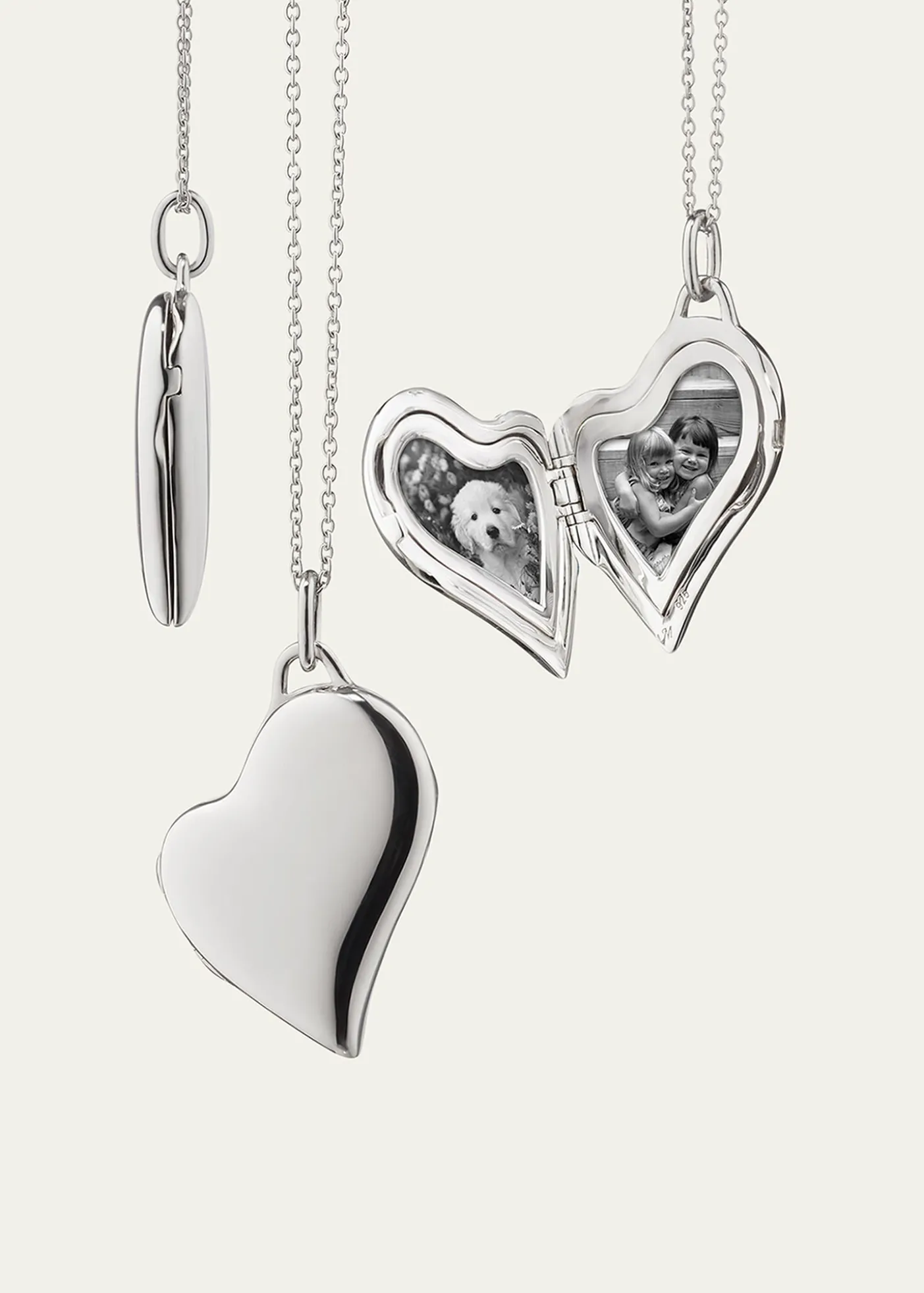 Monica Rich KosannSterling Silver Asymmetrical Heart Slim Locket Necklace