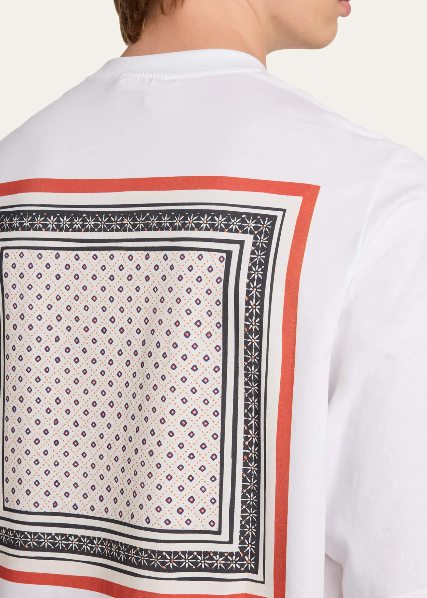MORDECAIMen's Cotton Jersey Foulard-Print Crewneck T-Shirt