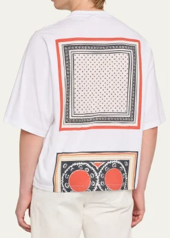 MORDECAIMen's Cotton Jersey Foulard-Print Crewneck T-Shirt
