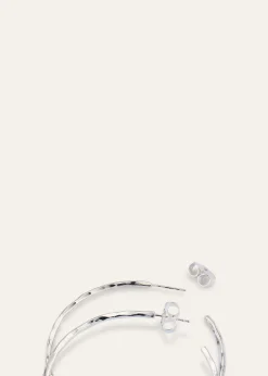 NEST JewelrySilver Thin Hammered Earrings