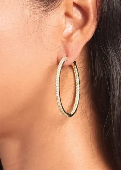 Nickho ReySlim Tire Hoop Earrings, Gold