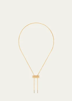 Nouvel Heritage18K Full Pave Latch Pendant on MM Chain Necklace