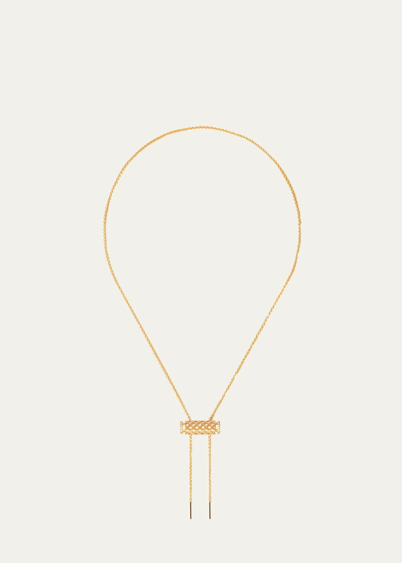 Nouvel Heritage18K Full Pave Latch Pendant on MM Chain Necklace