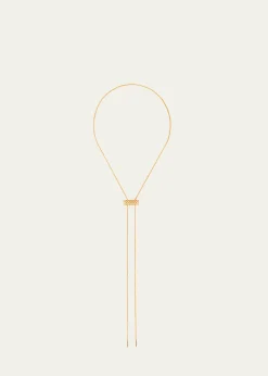 Nouvel Heritage18K Full Pave Latch Pendant on GM Chain Necklace
