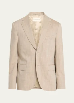 Officine GeneraleMen's Arthus Heathered Wool Single-Breasted Sport Coat
