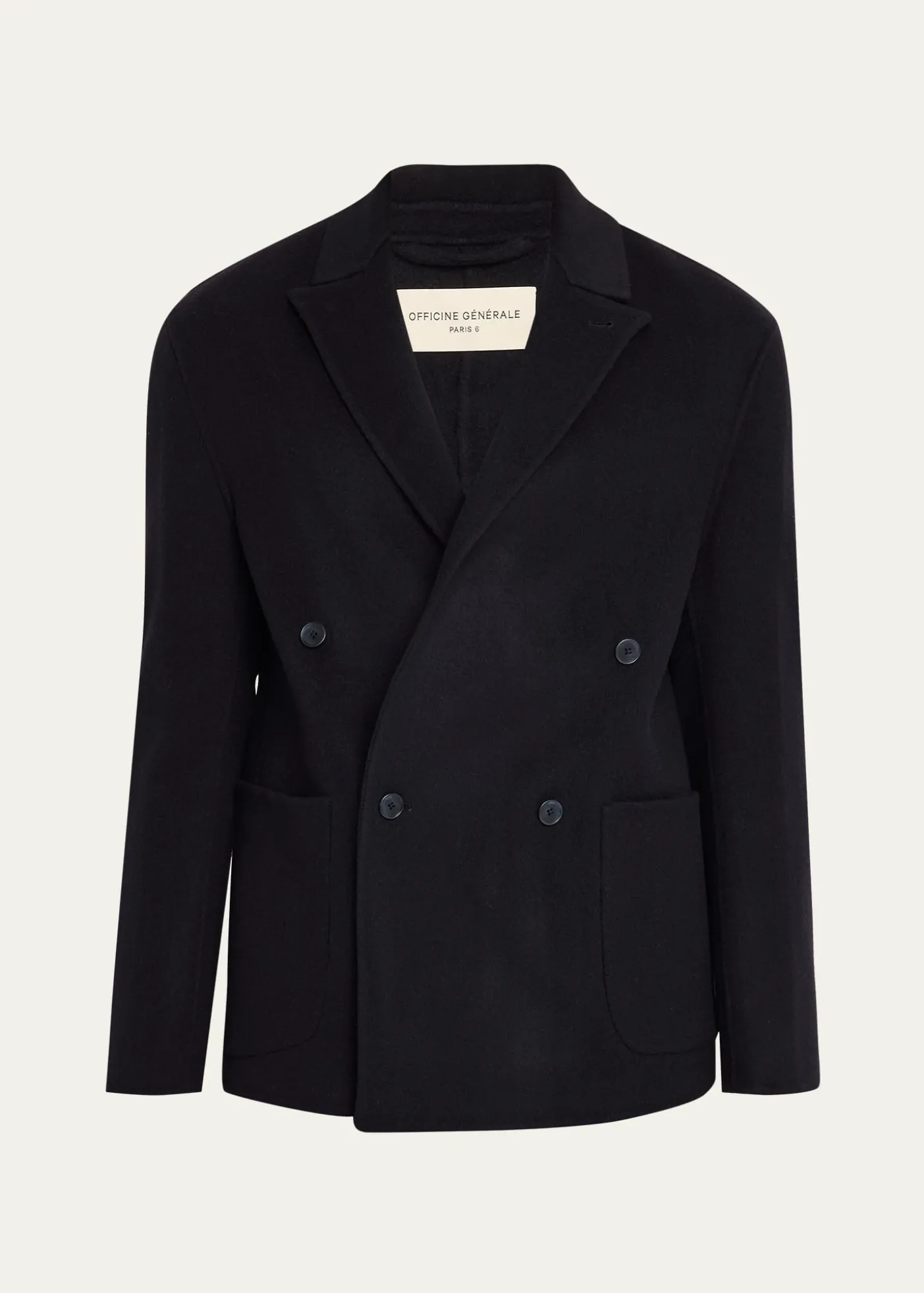 Officine GeneraleMen's Dark Navy Double-Breasted Wool Maxwell Sport Jacket