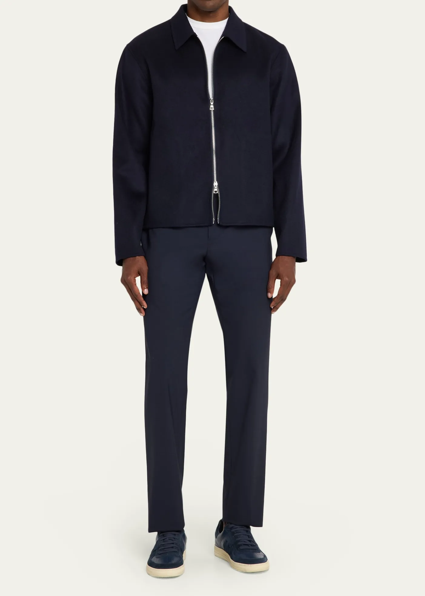 Officine GeneraleMen's Split Wool Double-Zip Bomber Jacket