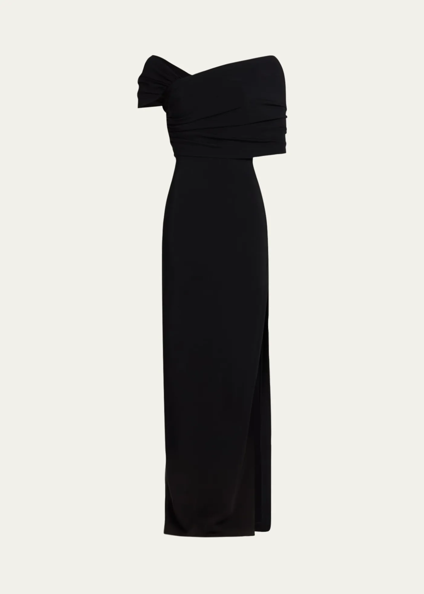 Oscar de la RentaAsymmetric Draped Off-The-Shoulder Column Gown