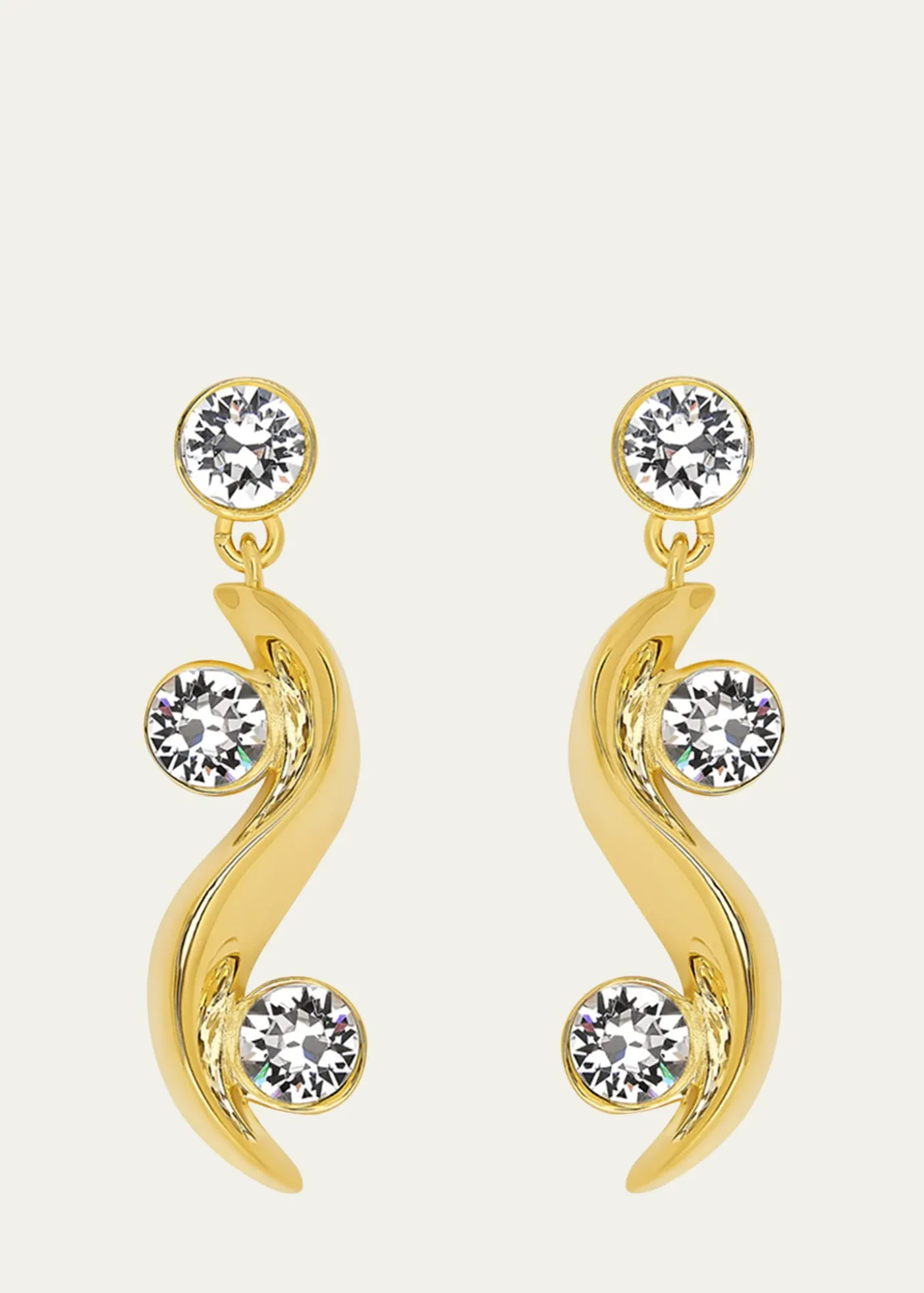 Oscar de la RentaCrystal Wave Drop Earrings
