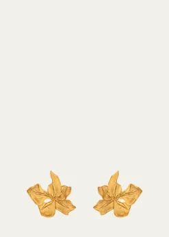 Oscar de la RentaCyclamen Small Stud Earrings, Gold