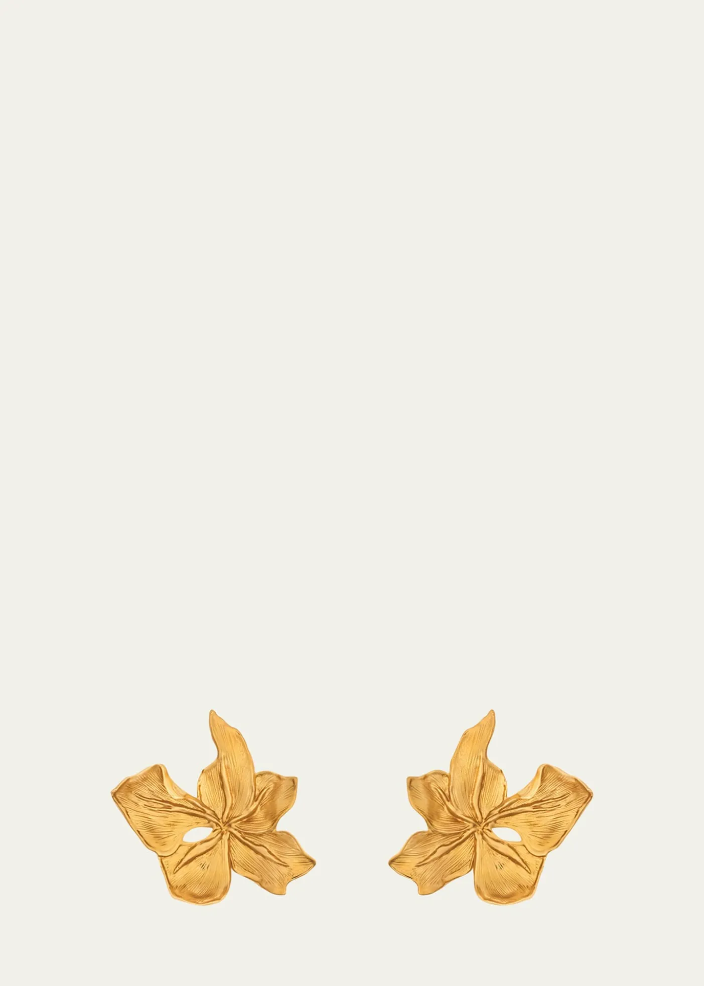 Oscar de la RentaCyclamen Small Stud Earrings, Gold