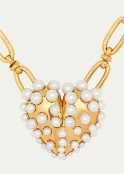 Oscar de la RentaPearly-Set Heart Pendant Necklace