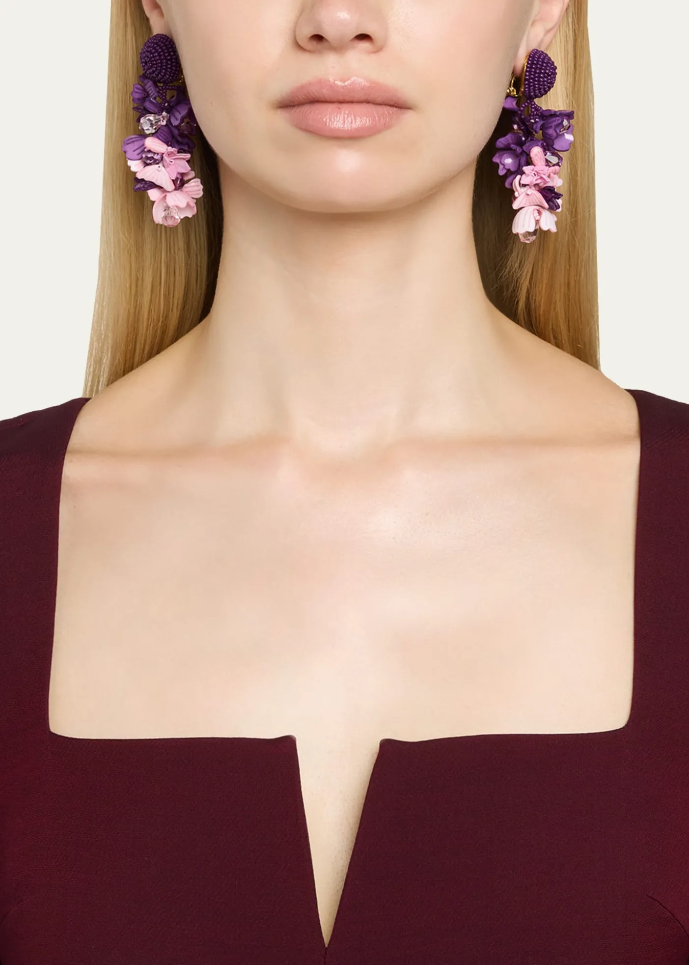 Oscar de la RentaPlexy and Raffia Flowers Earrings
