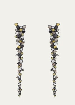 Paul Morelli18K Black Gold Confetti Drop Earrings with Multicolor Diamonds