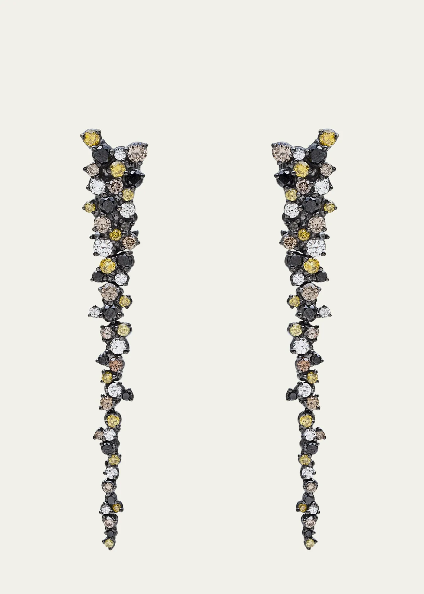 Paul Morelli18K Black Gold Confetti Drop Earrings with Multicolor Diamonds