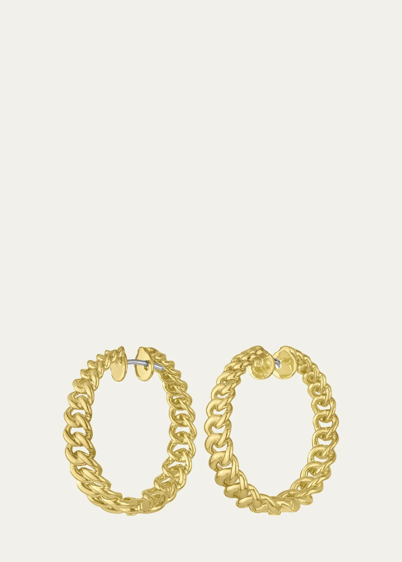Paul Morelli18K Yellow Gold Cuban Chain Hoop Earrings, 30mm