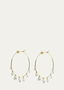 Paul MorelliWind Chimes Hoop Earrings in 18K Gold & White Diamonds