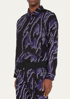 3.1 Phillip LimMen's Wood Grain-Print Bomber Jacket