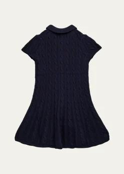 Polo Ralph Lauren Girl's Cable Knit Sweater Dress, Size 2-6X