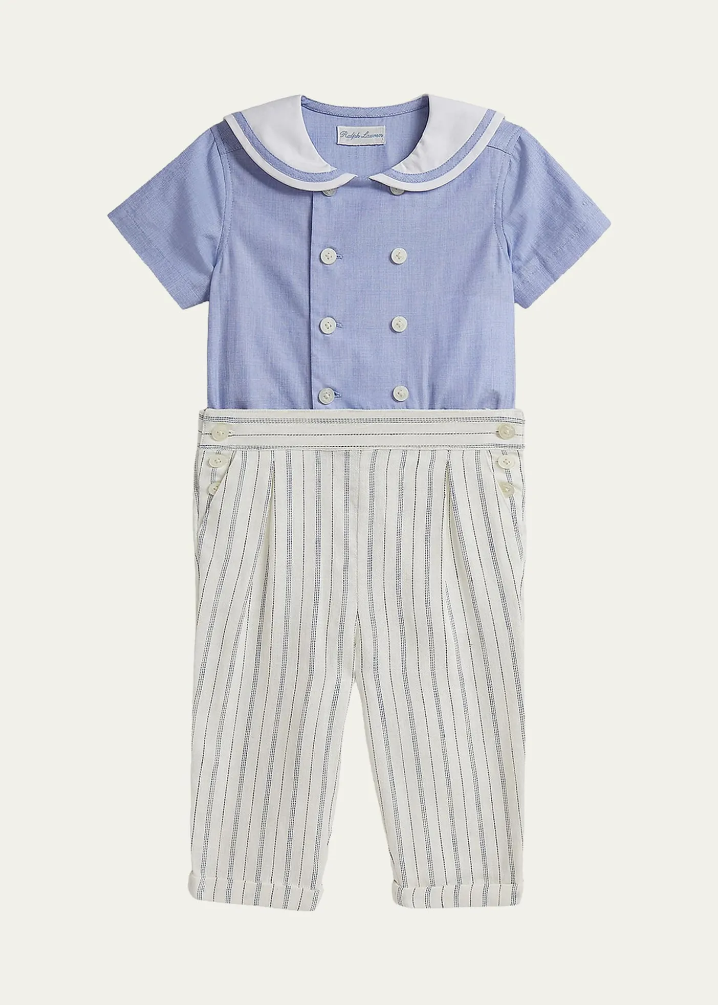 Polo Ralph LaurenBoy's Sailor Shirt & Striped Trousers Set, Size 3M-24M