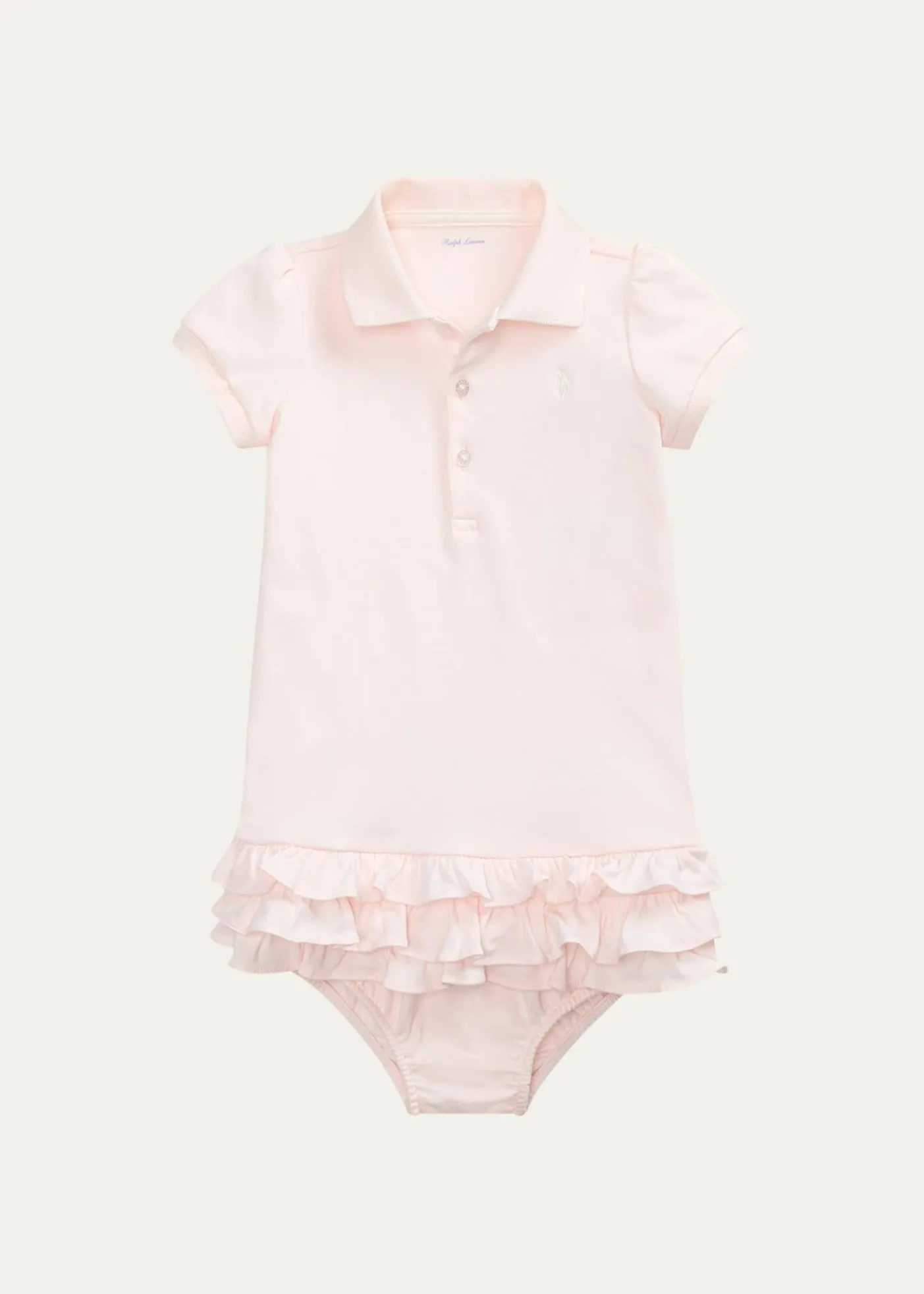 Polo Ralph LaurenCupcake Ruffle Hem Polo Dress With Bloomers, Size 6M-18M