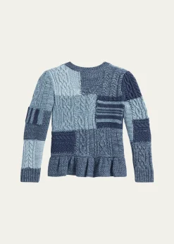 Polo Ralph LaurenGirl's Cotton Patchwork Cardigan Sweater, Size 2-6X