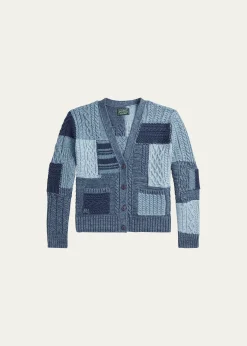 Polo Ralph LaurenGirl's Cotton Patchwork Cardigan Sweater, Size S-XL
