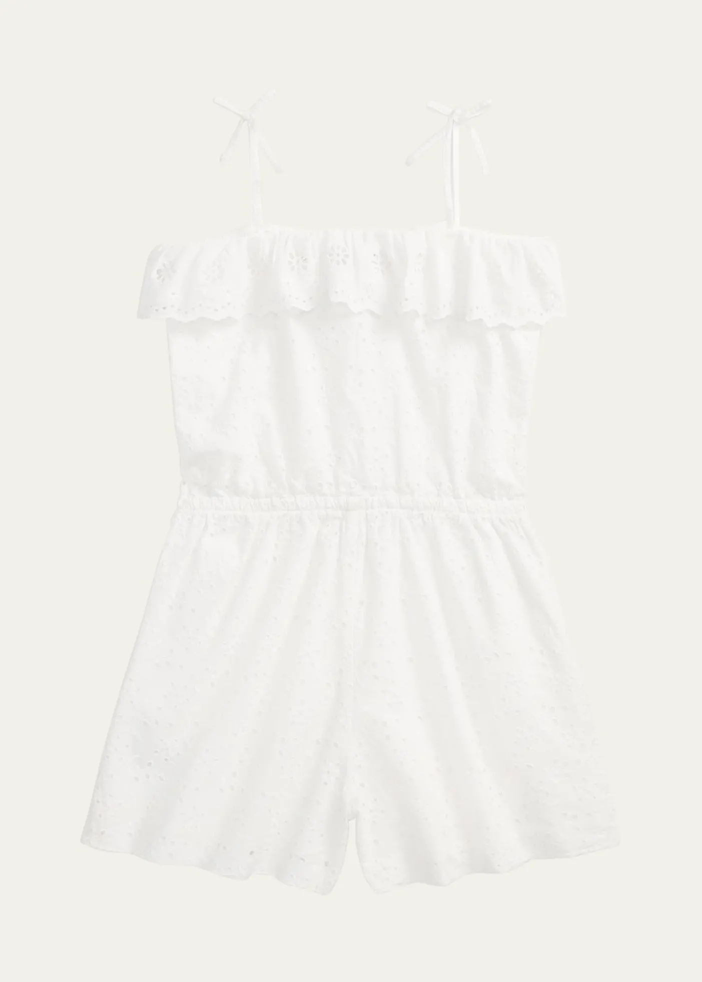 Polo Ralph LaurenGirl's Eyelet Embroidered Romper, Size 7-16