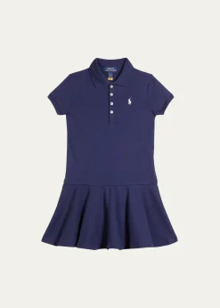 Polo Ralph LaurenGirl's Logo Embroidered Drop-Waist Polo Dress, Size 2-6X