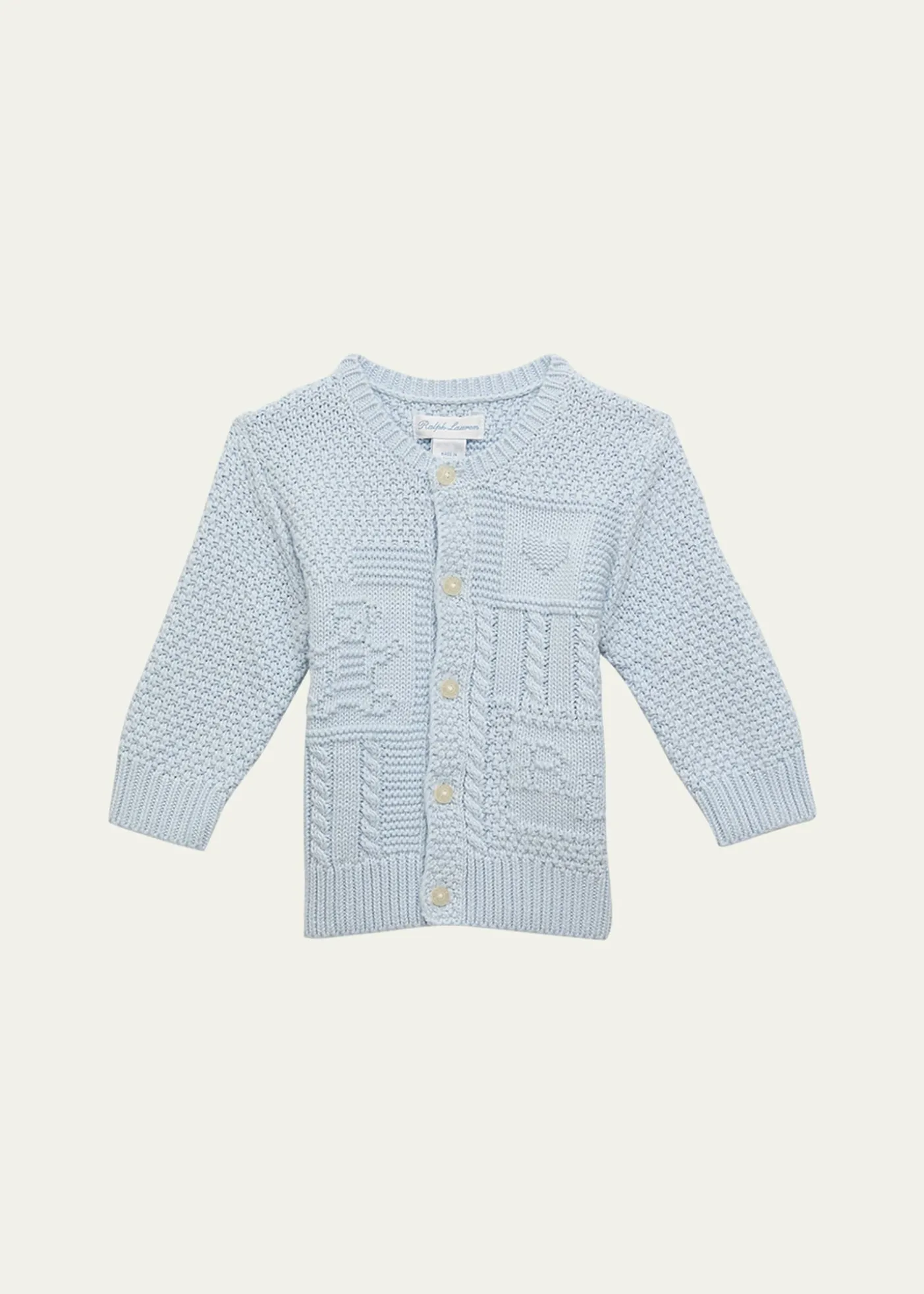 Polo Ralph LaurenKid's Cardigan W/ Bear Intarsia, Size 3M-24M